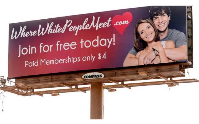 Where White People Meet website Billboards in Utah
